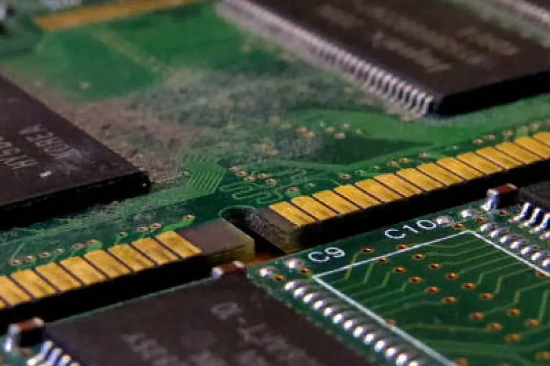 Macro view of a circuit board